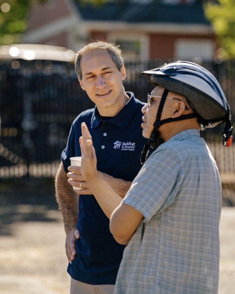 Architect Ray Culi speaks with Habitat's Steve Messinetti